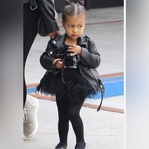 NWOT Girls Ruffle Mesh Tutu  Elastic Layered black Tulle Skirt toddler ballerina